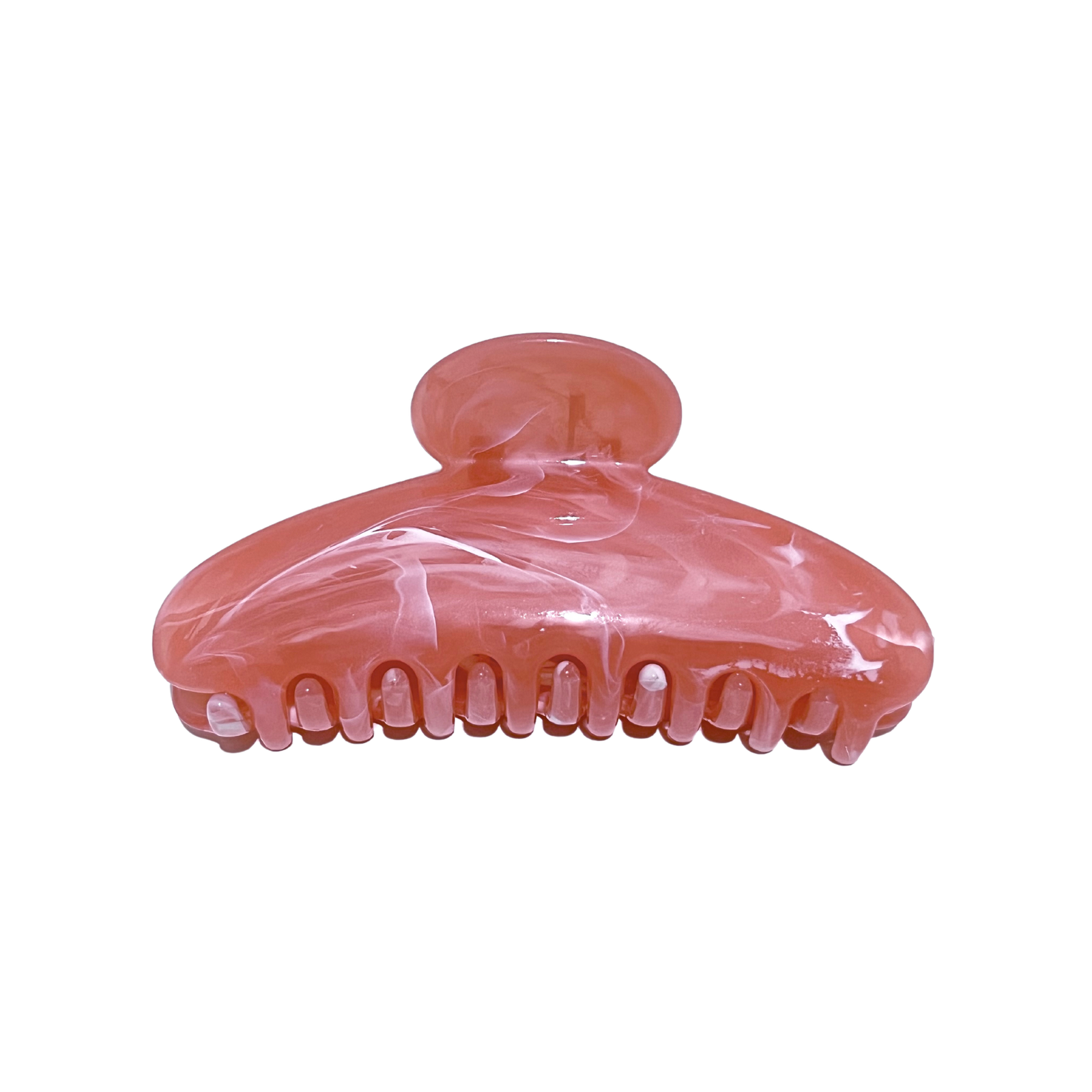Coral Pink Marble Hair Claw